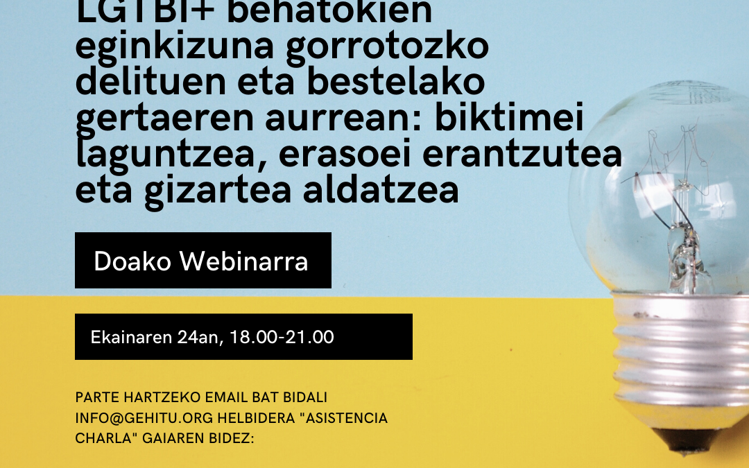 WEBINAR (ZOOM): LGTBI BEHATOKIEN TOPAKETA